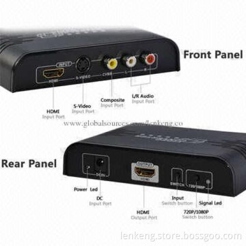 3 RCA, S-Video to HDMI Up Scaler/PAL to NTSC Converter, Supports 50 to 60Hz Frame Rate Conversion